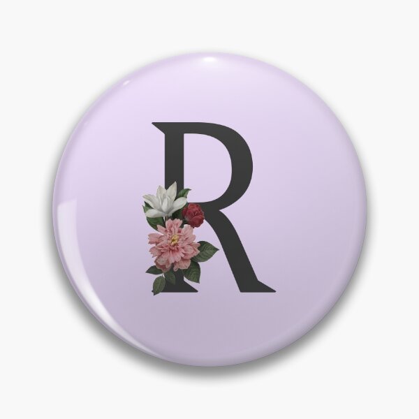 Item preview, Black On Lavender Monogram Letter R | Floral Alphabet designed and sold by SerendipityNow.