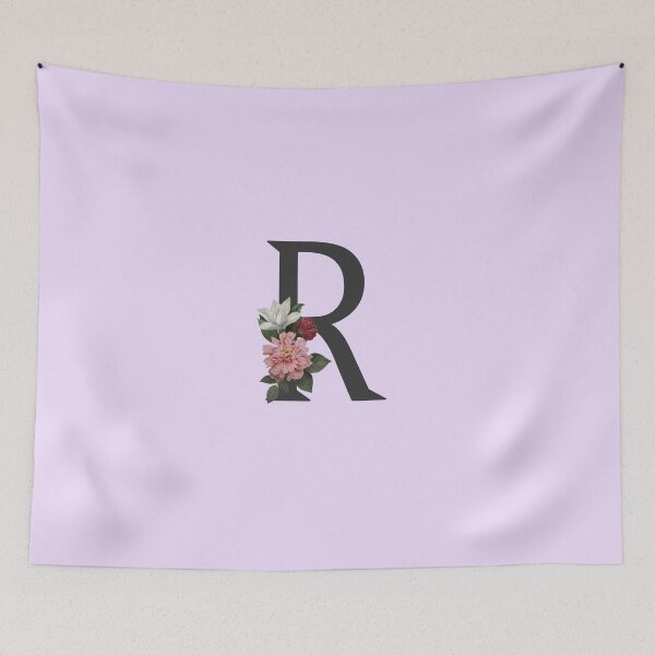 Item preview, Black On Lavender Monogram Letter R | Floral Alphabet designed and sold by SerendipityNow.
