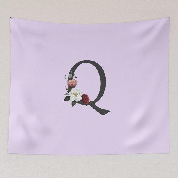 Item preview, Black On Lavender Monogram Letter Q | Floral Alphabet designed and sold by SerendipityNow.