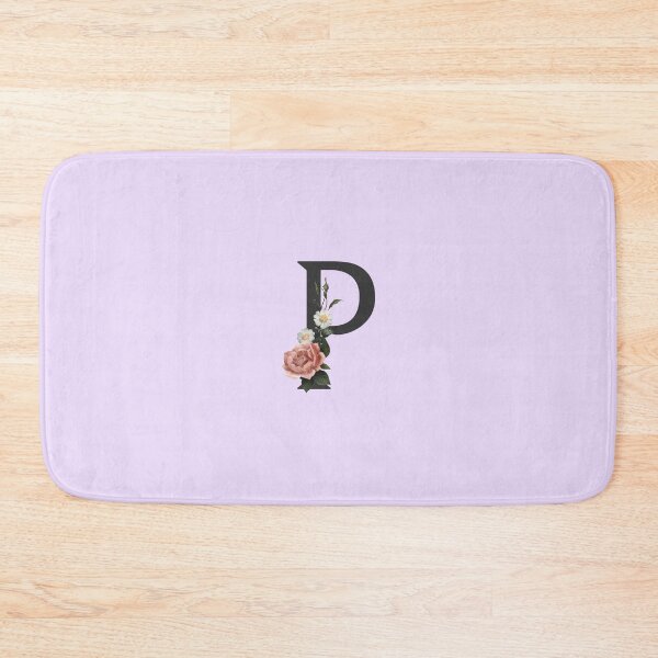 Item preview, Black On Lavender Monogram Letter P | Floral Alphabet designed and sold by SerendipityNow.