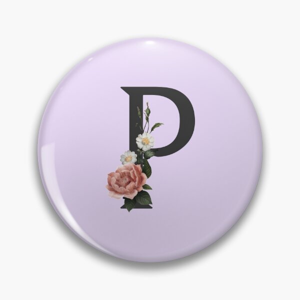 Item preview, Black On Lavender Monogram Letter P | Floral Alphabet designed and sold by SerendipityNow.