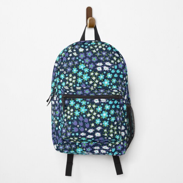 Item preview, Retro Ditsy Floral Pattern in Blue & Purple designed and sold by BexMorleyArt.