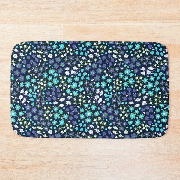 Item preview, Retro Ditsy Floral Pattern in Blue & Purple designed and sold by BexMorleyArt.