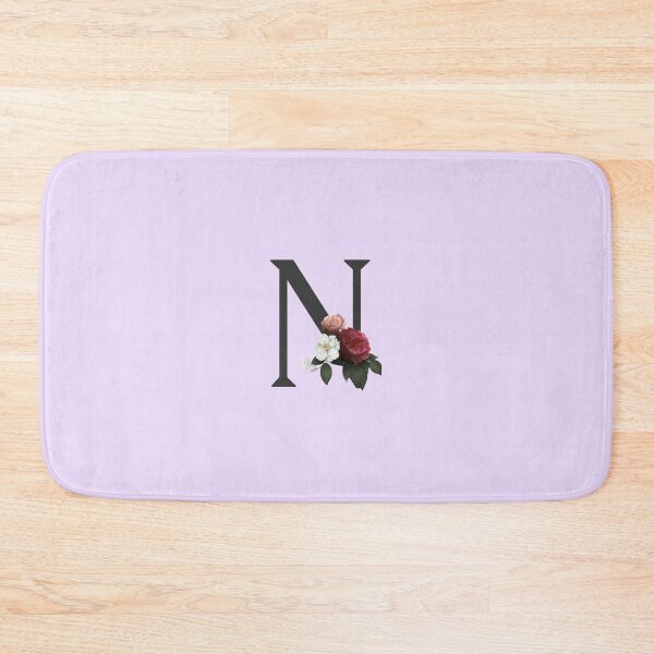 Item preview, Black On Lavender Monogram Letter N | Floral Alphabet designed and sold by SerendipityNow.