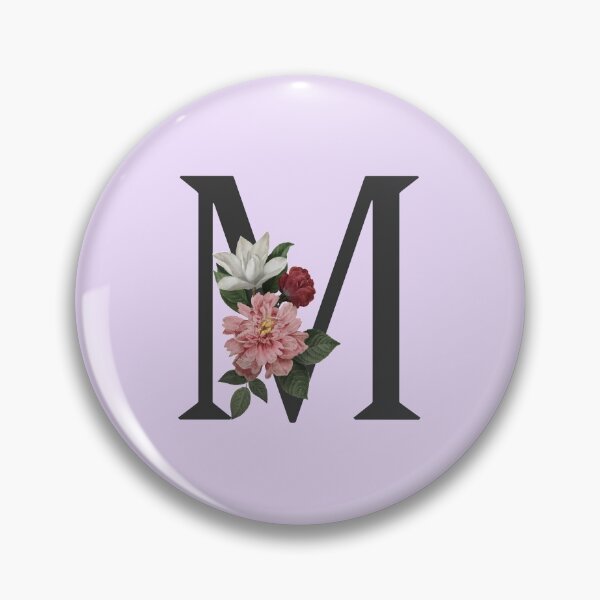 Item preview, Black On Lavender Monogram Letter M | Floral Alphabet designed and sold by SerendipityNow.