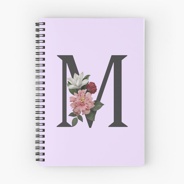 Item preview, Black On Lavender Monogram Letter M | Floral Alphabet designed and sold by SerendipityNow.