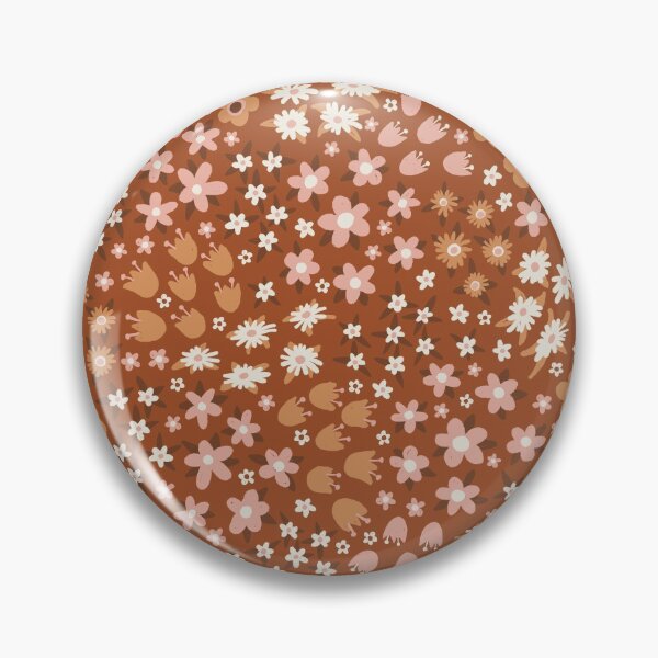 Item preview, Retro Ditsy Floral Pattern in Warm Rusty Browns designed and sold by BexMorleyArt.