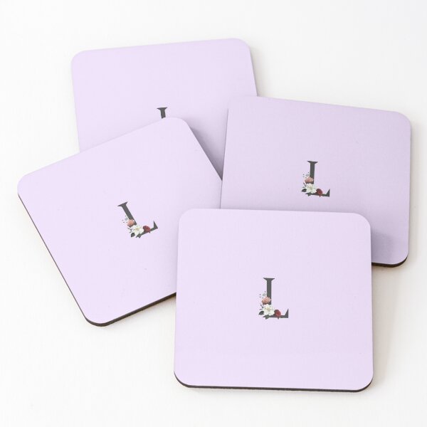 Item preview, Black On Lavender Monogram Letter L | Floral Alphabet designed and sold by SerendipityNow.