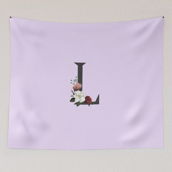 Item preview, Black On Lavender Monogram Letter L | Floral Alphabet designed and sold by SerendipityNow.