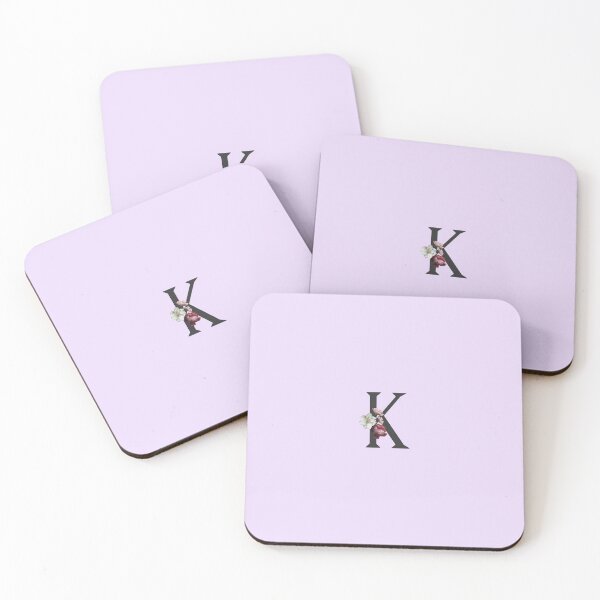 Item preview, Black On Lavender Monogram Letter K | Floral Alphabet designed and sold by SerendipityNow.