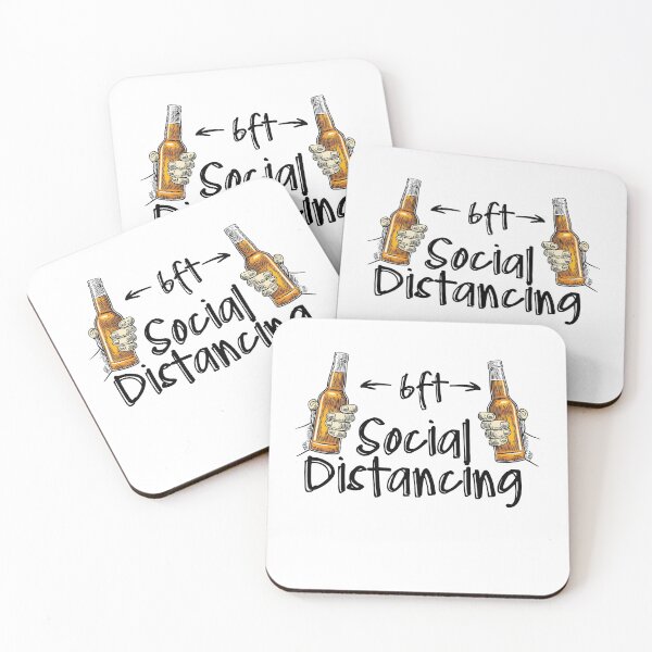 Item preview, Social Distancing Cheers Alone Alcohol Beer Humor designed and sold by Two Left Hands Design.
