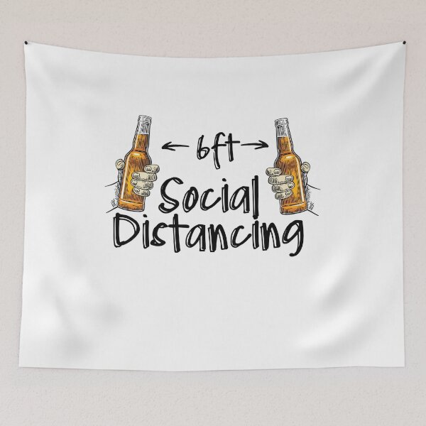 Item preview, Social Distancing Cheers Alone Alcohol Beer Humor designed and sold by Two Left Hands Design.
