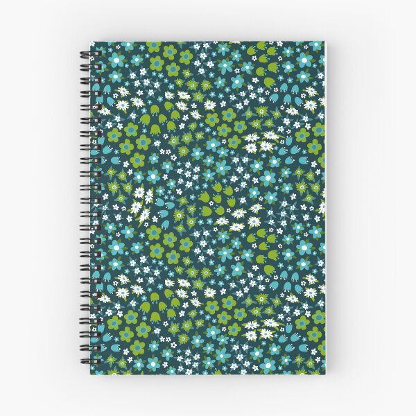 Item preview, Retro Ditsy Floral Pattern in Turquoise & Green designed and sold by BexMorleyArt.