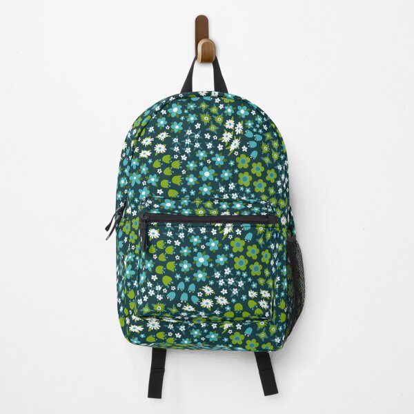 Item preview, Retro Ditsy Floral Pattern in Turquoise & Green designed and sold by BexMorleyArt.