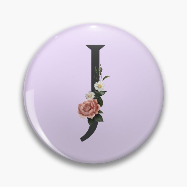 Item preview, Black On Lavender Monogram Letter J | Floral Alphabet designed and sold by SerendipityNow.