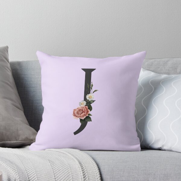 Item preview, Black On Lavender Monogram Letter J | Floral Alphabet designed and sold by SerendipityNow.