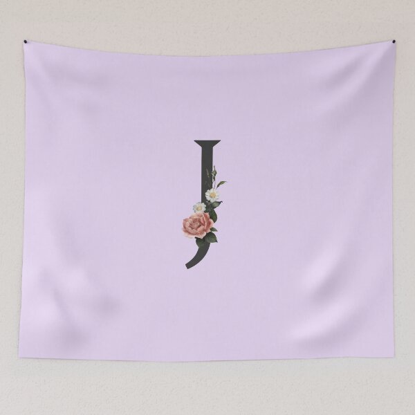 Item preview, Black On Lavender Monogram Letter J | Floral Alphabet designed and sold by SerendipityNow.