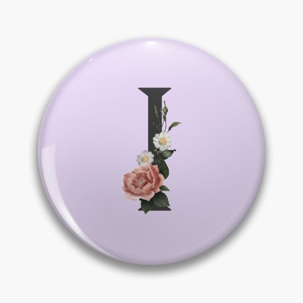 Item preview, Black On Lavender Monogram Letter I | Floral Alphabet designed and sold by SerendipityNow.