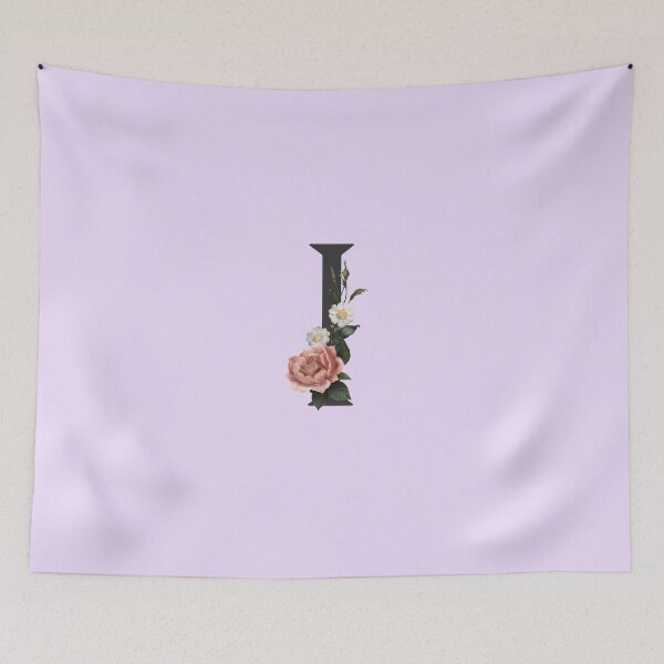 Item preview, Black On Lavender Monogram Letter I | Floral Alphabet designed and sold by SerendipityNow.