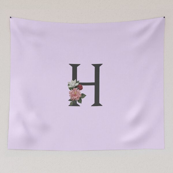 Item preview, Black On Lavender Monogram Letter H | Floral Alphabet designed and sold by SerendipityNow.