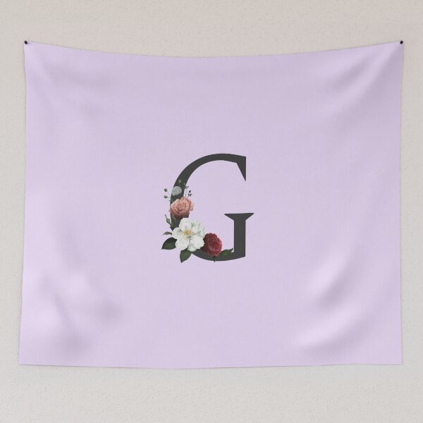 Item preview, Black On Lavender Monogram Letter G | Floral Alphabet designed and sold by SerendipityNow.