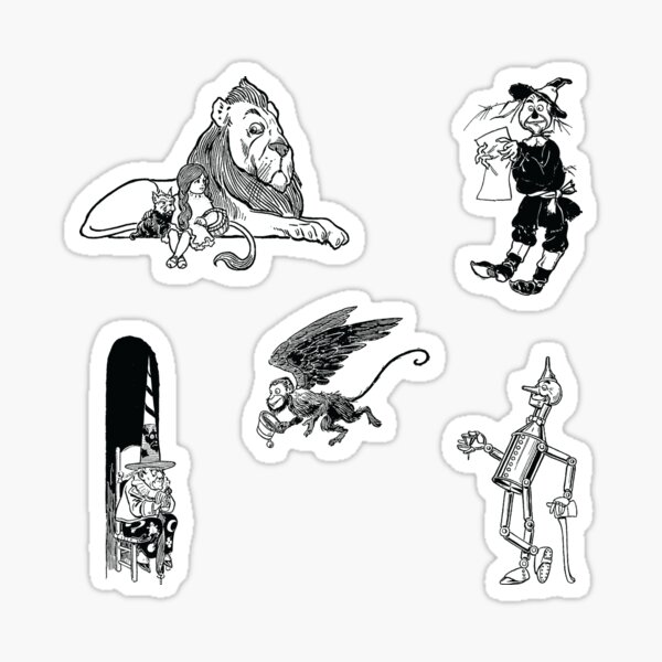 Item preview, Wizard of Oz Black Line Drawings Pack Art By W.W. Denslow 1900 designed and sold by BlueIrisMarket.