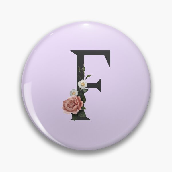 Item preview, Black On Lavender Monogram Letter F | Floral Alphabet designed and sold by SerendipityNow.