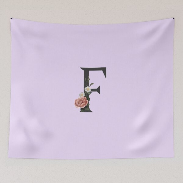 Item preview, Black On Lavender Monogram Letter F | Floral Alphabet designed and sold by SerendipityNow.
