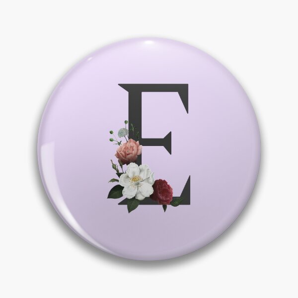 Item preview, Black On Lavender Monogram Letter E | Floral Alphabet designed and sold by SerendipityNow.