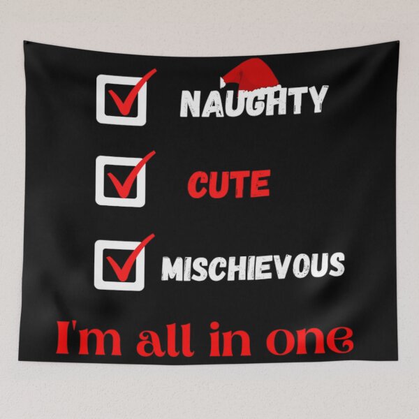 Item preview, Naughty, cute and mischievous, funny offensive christmas designed and sold by Boss  Bubble.