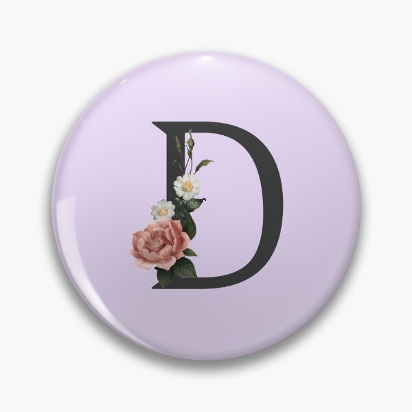 Item preview, Black On Lavender Monogram Letter D | Floral Alphabet designed and sold by SerendipityNow.