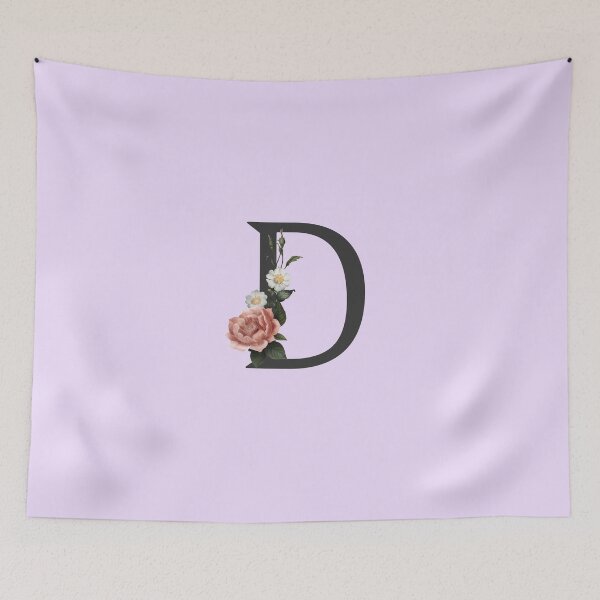 Item preview, Black On Lavender Monogram Letter D | Floral Alphabet designed and sold by SerendipityNow.
