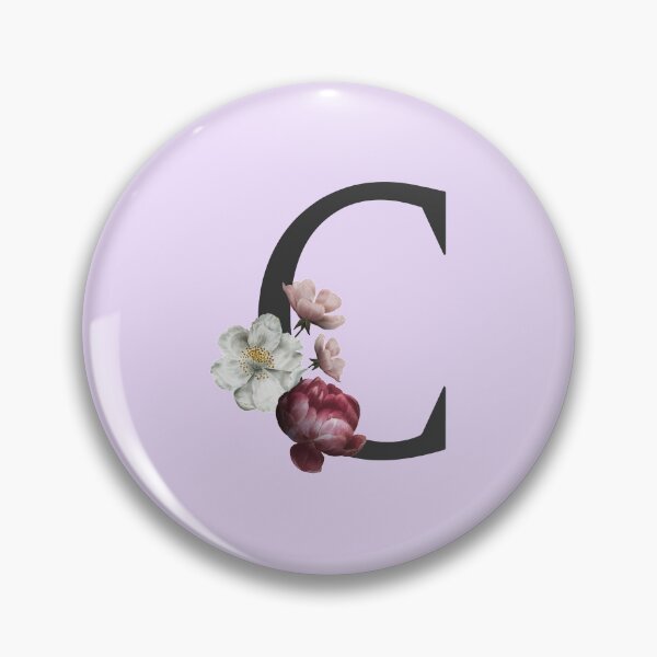 Item preview, Black On Lavender Monogram Letter C | Floral Alphabet designed and sold by SerendipityNow.