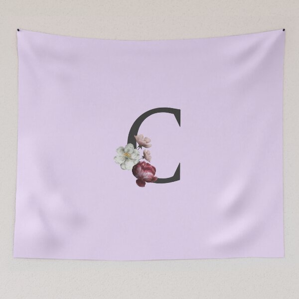 Item preview, Black On Lavender Monogram Letter C | Floral Alphabet designed and sold by SerendipityNow.