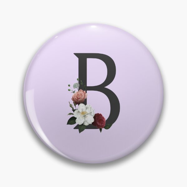 Item preview, Black On Lavender Monogram Letter B | Floral Alphabet designed and sold by SerendipityNow.