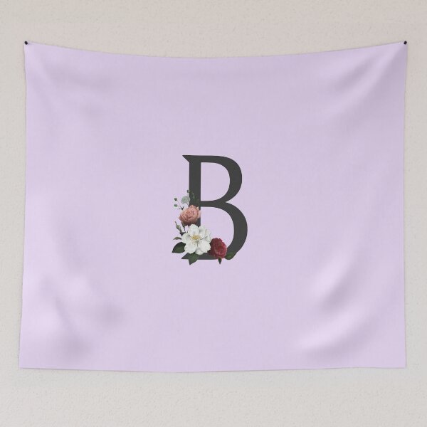 Item preview, Black On Lavender Monogram Letter B | Floral Alphabet designed and sold by SerendipityNow.