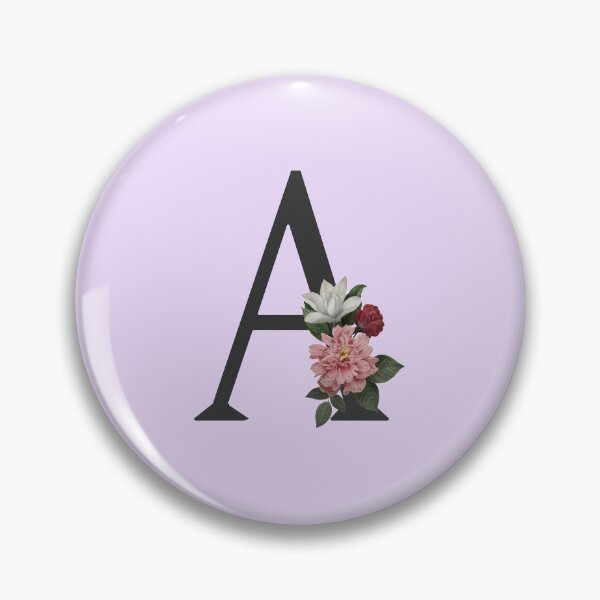 Artikelvorschau, Schwarz auf Lavendel Monogramm Buchstabe A | Blumenalphabet entworfen und verkauft von SerendipityNow.