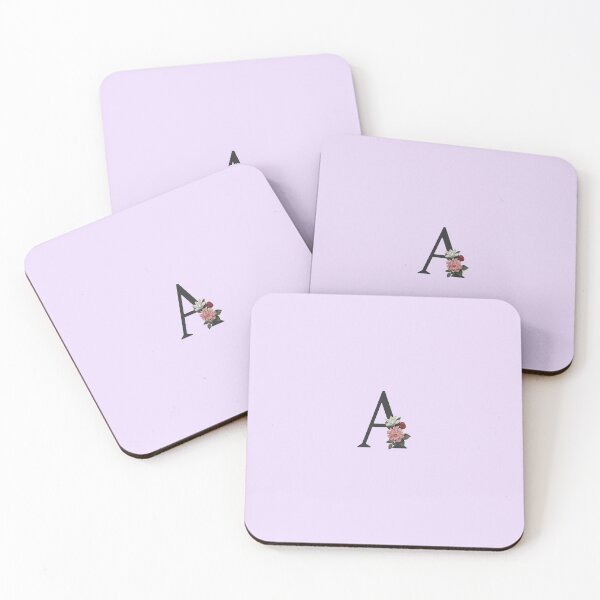 Item preview, Black On Lavender Monogram Letter A | Floral Alphabet designed and sold by SerendipityNow.