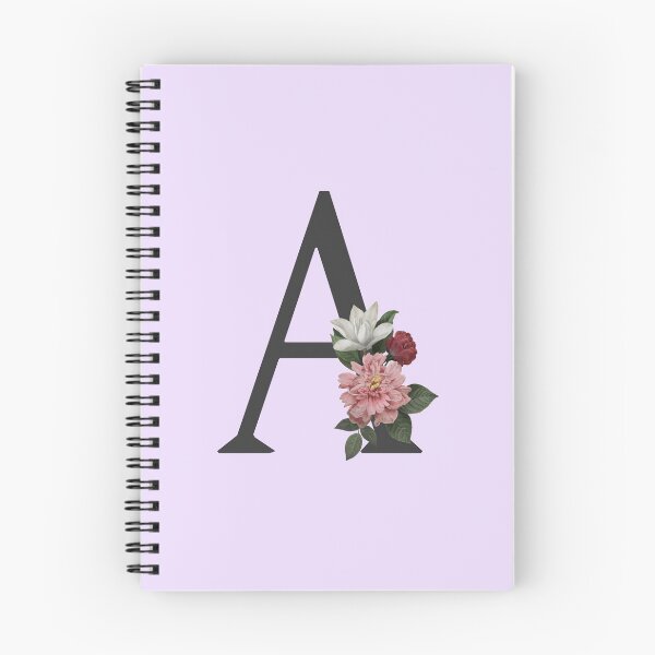 Item preview, Black On Lavender Monogram Letter A | Floral Alphabet designed and sold by SerendipityNow.