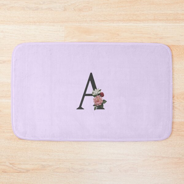 Item preview, Black On Lavender Monogram Letter A | Floral Alphabet designed and sold by SerendipityNow.