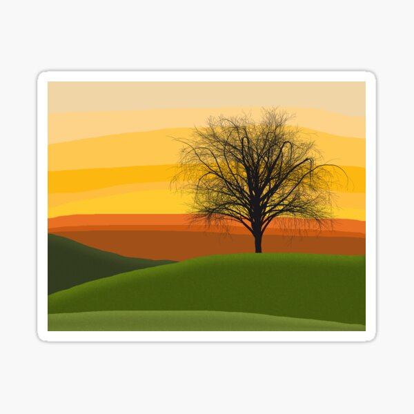 Item preview, Sunset with silhouetted tree designed and sold by KsbAesthetics.