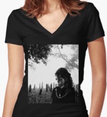 Cemetery Women's Fitted V-Neck T-Shirt