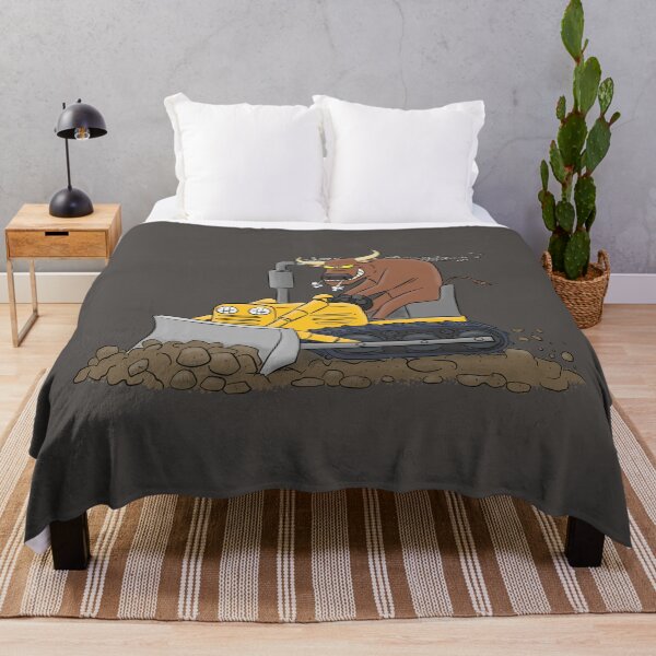 Item preview, Funny bull driving bulldozer cartoon designed and sold by FrogFactory.
