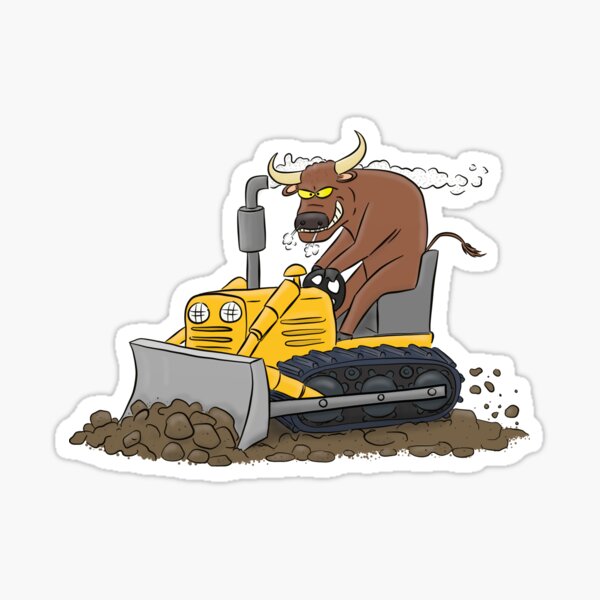 Funny bull driving bulldozer cartoon Funny bull driving bulldozer cartoon
