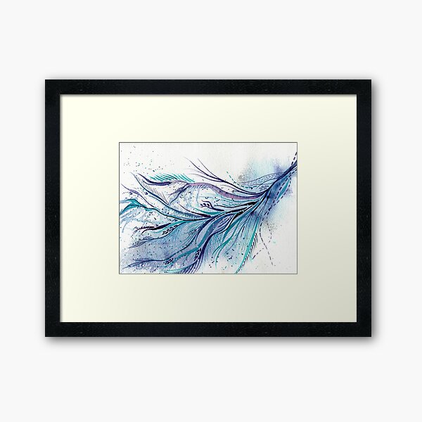 Learning to fly - intuitive abstract watercolour Framed Art Print