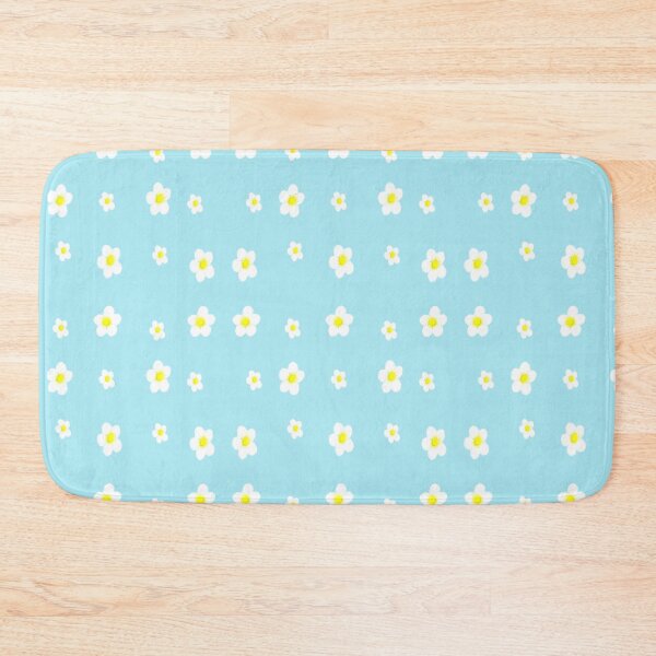Item preview, white strawberry flower blue bacground designed and sold by miaterinka.