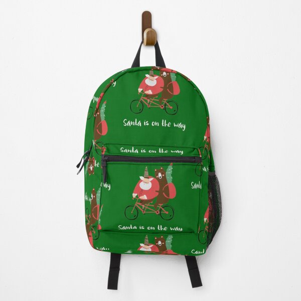 Item preview, "Santa is on the way" Santa with a bear and christmastree on a bike designed and sold by Branjos.