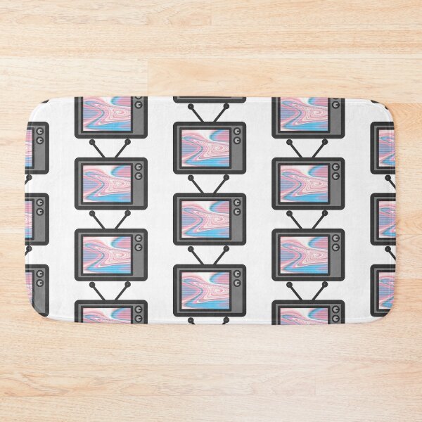 Item preview, Subtle Trans Flag on Old Tv  designed and sold by -Gedwolcraeft-.