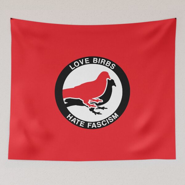 Item preview, Love birbs - hate fascism - funny antifa bird lover designed and sold by fabianb.