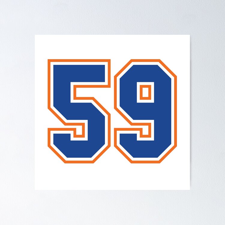 Fifty-Nine Jersey Number Sports 59 Sticker